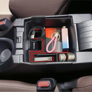 TACOBRO Center Console Organizer Compatible with Toyota Corolla Cross (XG10) 2022 2023 2024 2025 and Corolla 2019-2024 2025 E210, Maximize Space with Tray, Charging Port Coin Holder for Armrest, Red