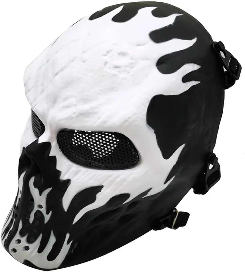 Tactical Mask Skull Full Face Masks, Airsoft Mask, for Halloween Cosplay Party CS Survival Games Shooting