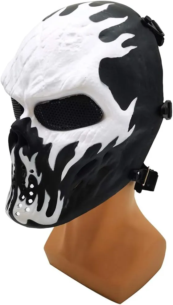 Tactical Mask Skull Full Face Masks, Airsoft Mask, for Halloween Cosplay Party CS Survival Games Shooting