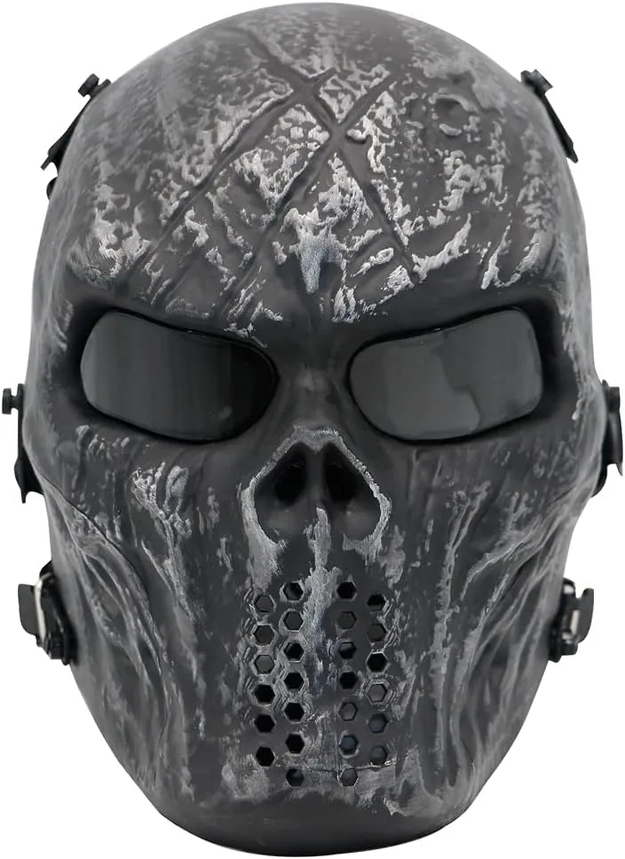 Tactical Mask Skull Full Face Masks, Airsoft Mask, for Halloween Cosplay Party CS Survival Games Shooting