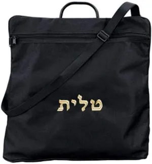 Tallit Tote Bag Rain Proof Black with Carry Handle Talis Embroidered Large 16.5" W X 17" H