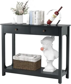 TaoHFE Black Console Table, 39.4"x11.8"x31.5"(L*W*H)