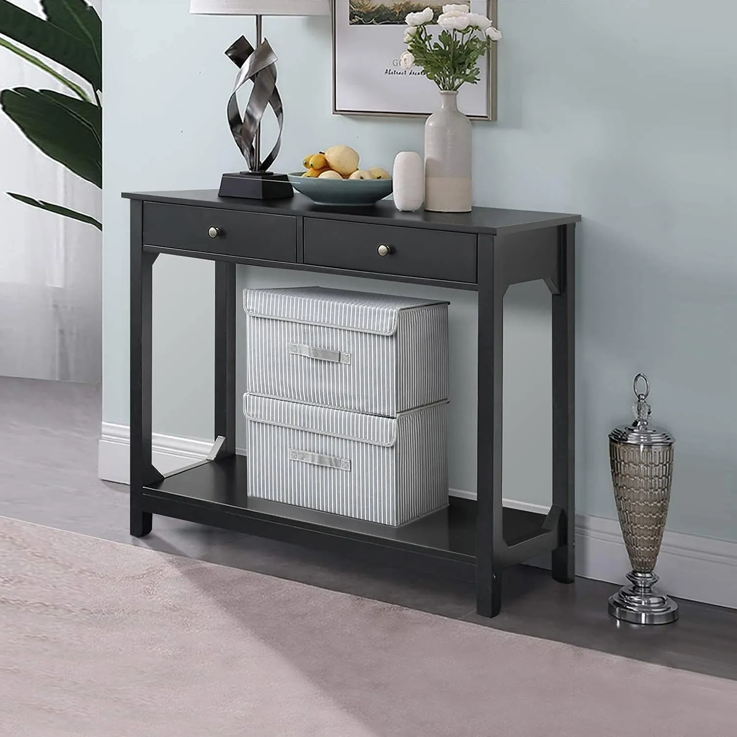 TaoHFE Black Console Table, 39.4"x11.8"x31.5"(L*W*H)