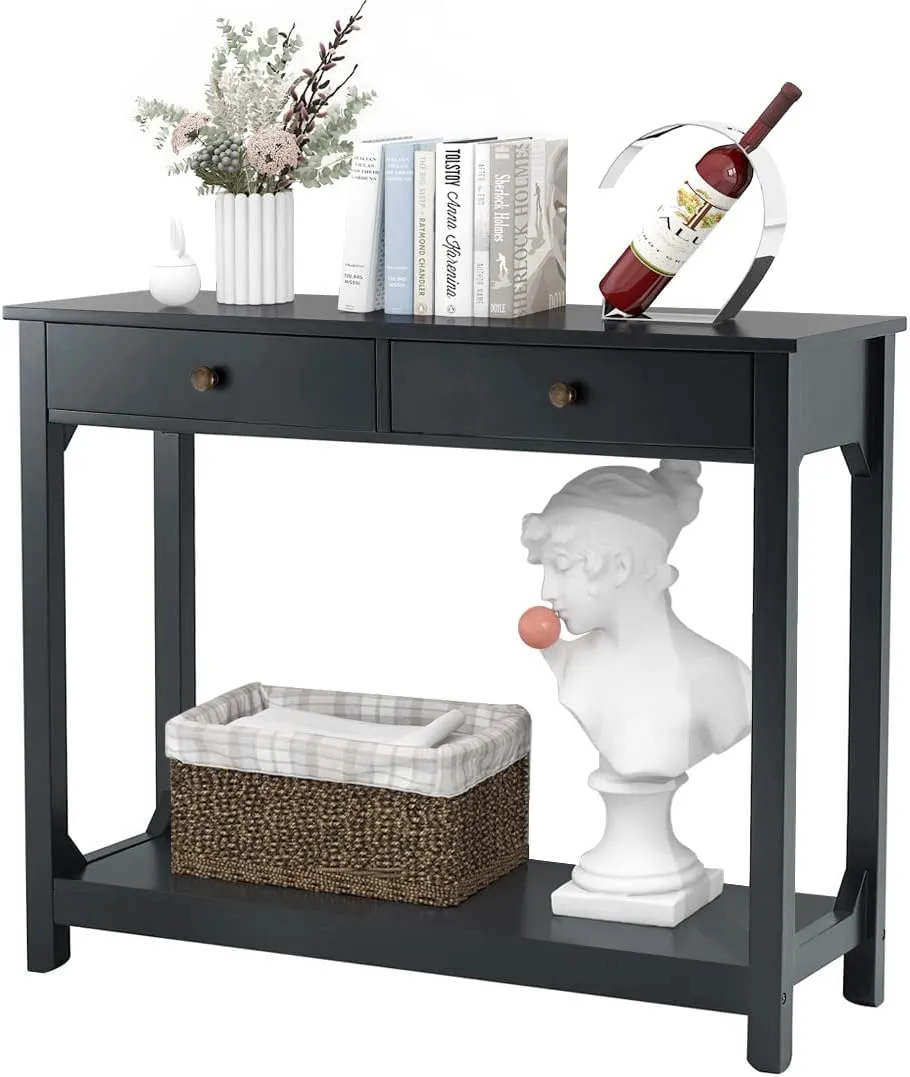 TaoHFE Black Console Table, 39.4"x11.8"x31.5"(L*W*H)