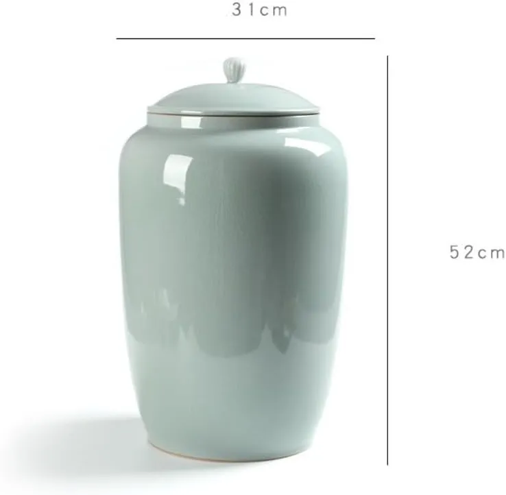 Tea Bag Organizer Tea Storage Container Creative Hand-painted Landscape Picture Bulk Tea Storage Cans Large Capacity Tea Mug Ceramic Sealed Cans Tea Cake Cans Tea Organizer(B)