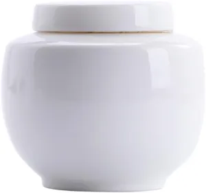 Tea Tins Canister Ceramic Tea Canisters 300ml Sealed White Porcelain Storage Jar For Coffee, Nuts, Herb, Spice, Sugar Tea Storage Containers