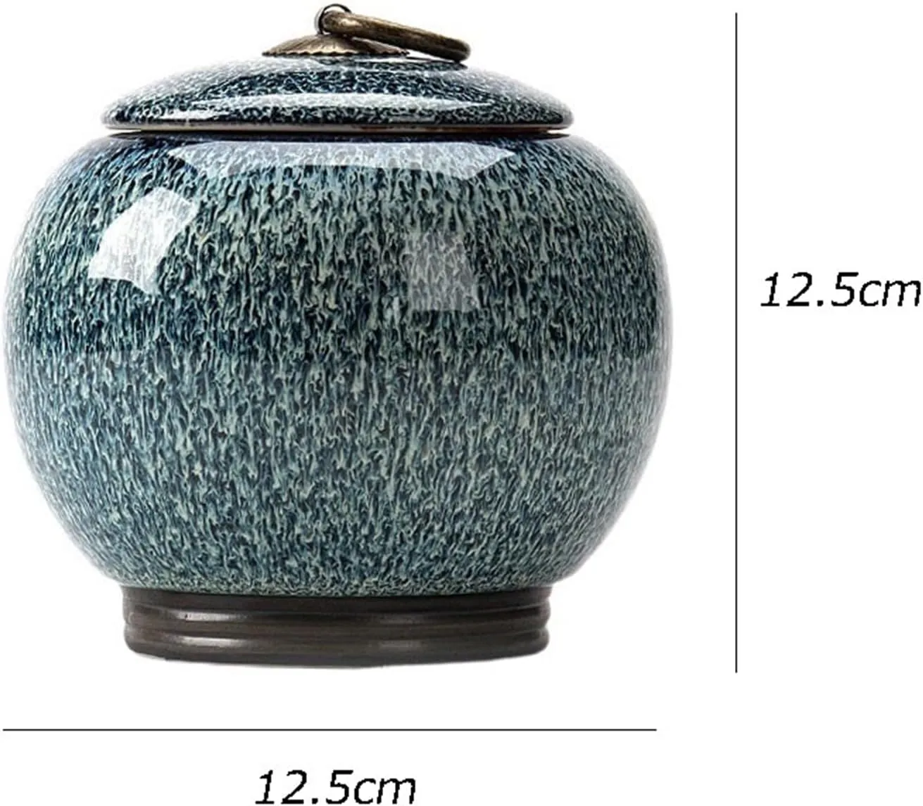 Tea Tins Canister Kiln Change Tea Canister Ceramic Medium Storage Sealed Green Black Tea Loose Leaf Tea Canister Fresh Tea Set Tea Storage Containers(Blue)