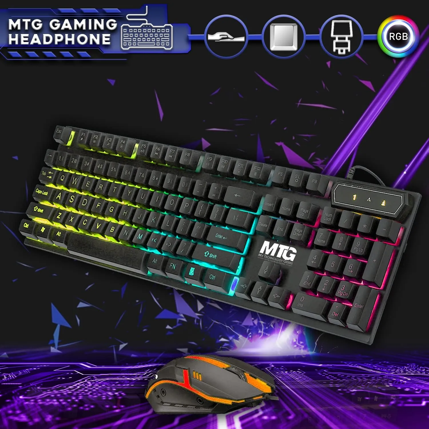 TechMagnet Gaming Desktop PC, Intel i5 6th Gen, Zeus Pro 6, RX 550, 16GB RAM, 256GB SSD   1TB HDD 22 Inch Monitor, RGB Keyboard Mouse, Speaker, Headphone, Webcam, Windows 11 Pro (Renewed)
