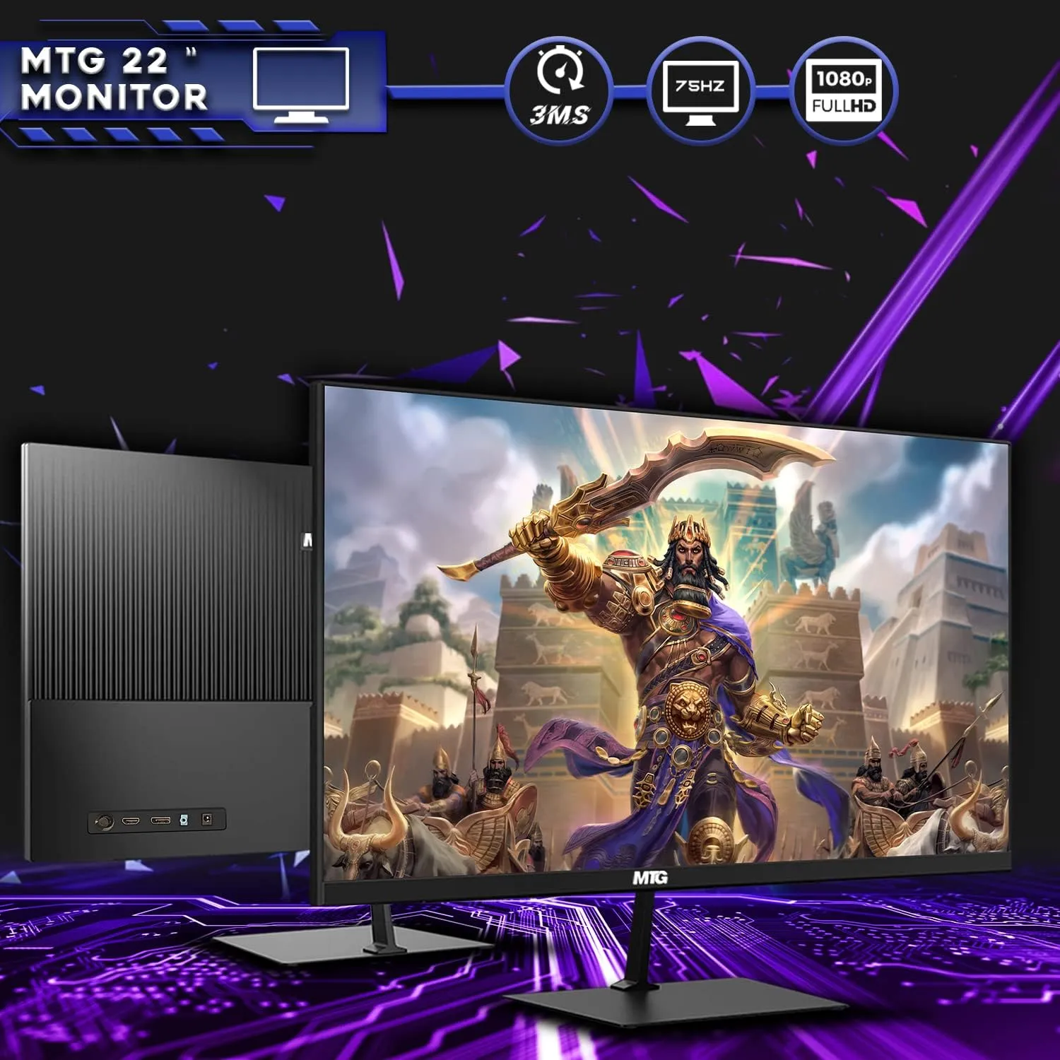 TechMagnet Gaming Desktop PC, Intel i5 6th Gen, Zeus Pro 6, RX 550, 16GB RAM, 256GB SSD   1TB HDD 22 Inch Monitor, RGB Keyboard Mouse, Speaker, Headphone, Webcam, Windows 11 Pro (Renewed)