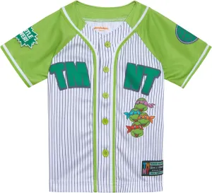 Teenage Mutant Ninja Turtles Mesh Baseball Jersey Button Down Shirt Toddler to Big Kid Sizes (2T - 18-20)