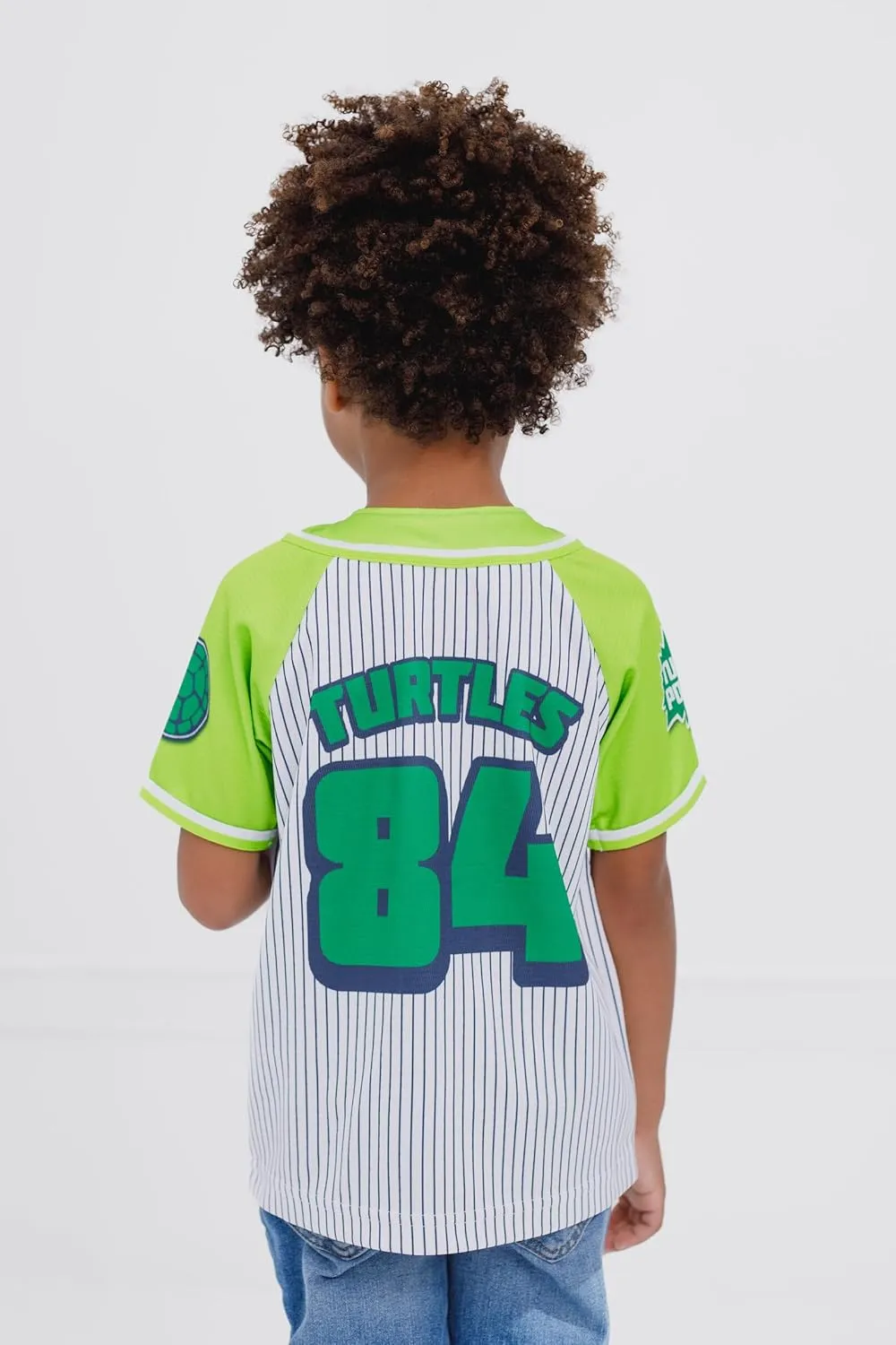 Teenage Mutant Ninja Turtles Mesh Baseball Jersey Button Down Shirt Toddler to Big Kid Sizes (2T - 18-20)