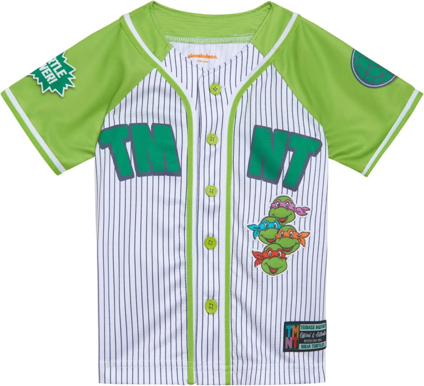 Teenage Mutant Ninja Turtles Mesh Baseball Jersey Button Down Shirt Toddler to Big Kid Sizes (2T - 18-20)
