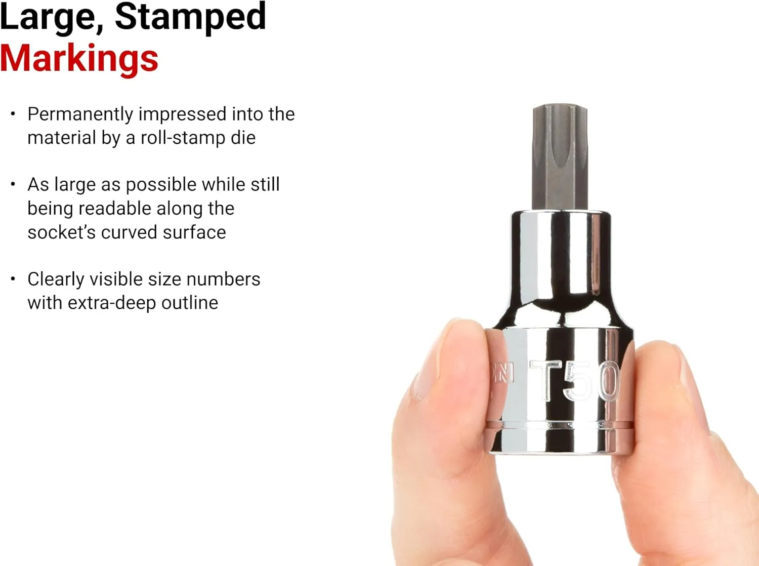 TEKTON 1/4, 3/8, 1/2 Inch Drive Torx Bit Socket Set with Rail, 18-Piece (T6-T80) | SHB99103