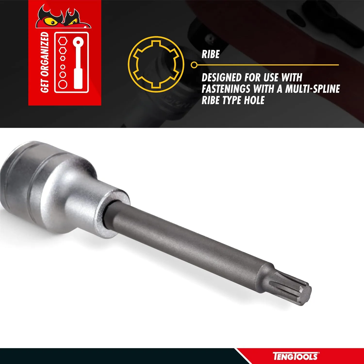 Teng Tools M12 1/2 Inch Drive Ribe Multi Spline Chrome Vanadium Socket | Mechanic Tool | Hand Tool - M122712-C