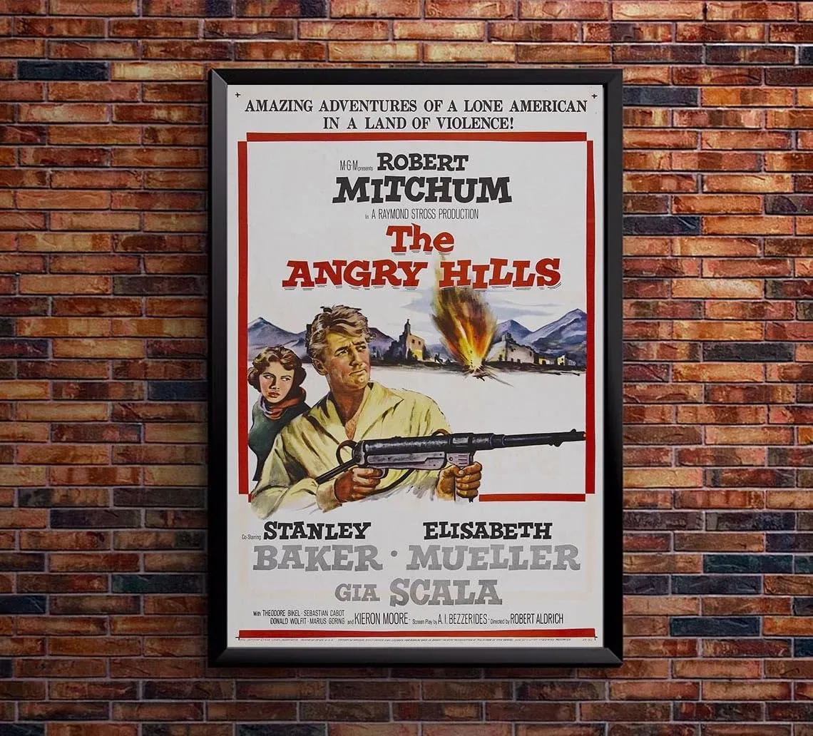 The Angry Hills 1959 - Robert Mitchum - Vintage Classic Movie Poster-8 x 12 Inches - US/CAN only