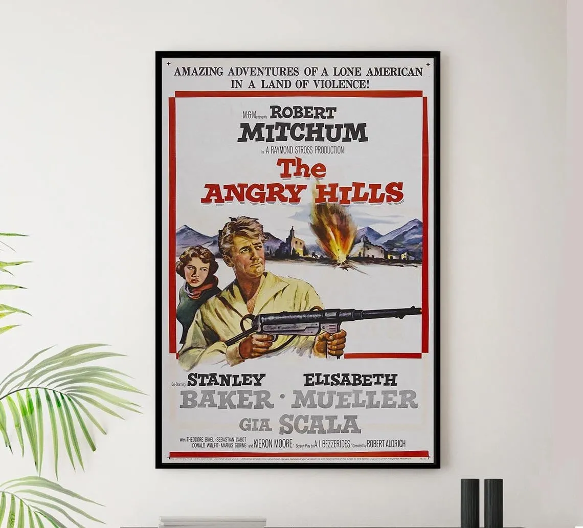 The Angry Hills 1959 - Robert Mitchum - Vintage Classic Movie Poster-8 x 12 Inches - US/CAN only