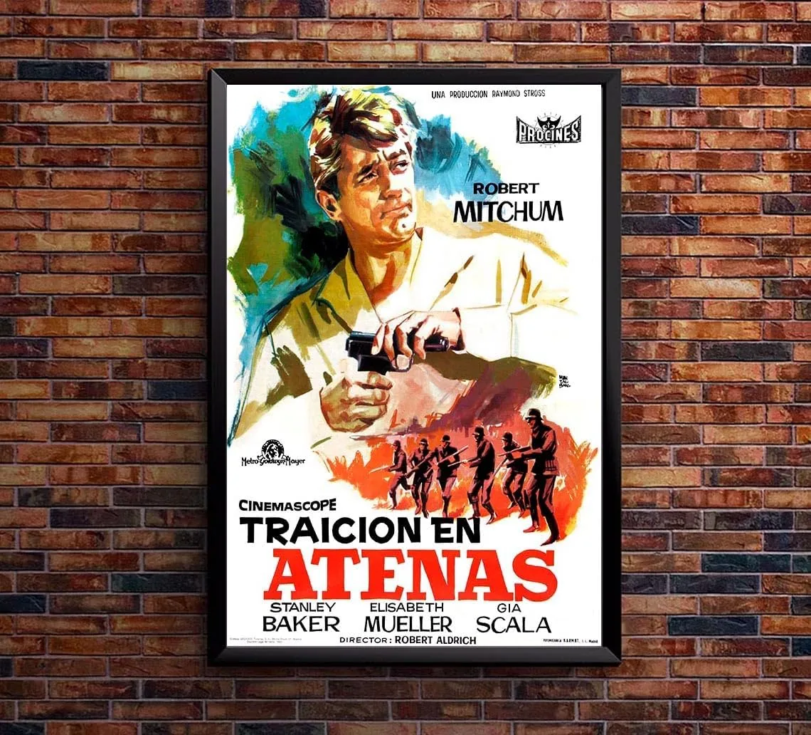 The Angry Hills 1959 - Spanish - Robert Mitchum - Vintage Classic Movie Poster-8 x 12 Inches - US/CAN only