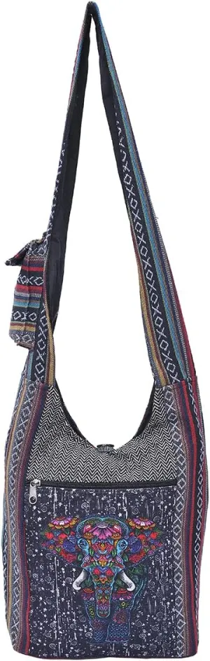THE COLLECTION ROYAL Graphic Crossbody Bag for Women, Boho Purse, Boho Bag, Hippie Bag, Hippie Purse, Cloth Purse for Women