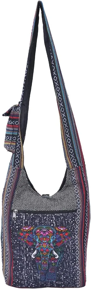 THE COLLECTION ROYAL Graphic Crossbody Bag for Women, Boho Purse, Boho Bag, Hippie Bag, Hippie Purse, Cloth Purse for Women
