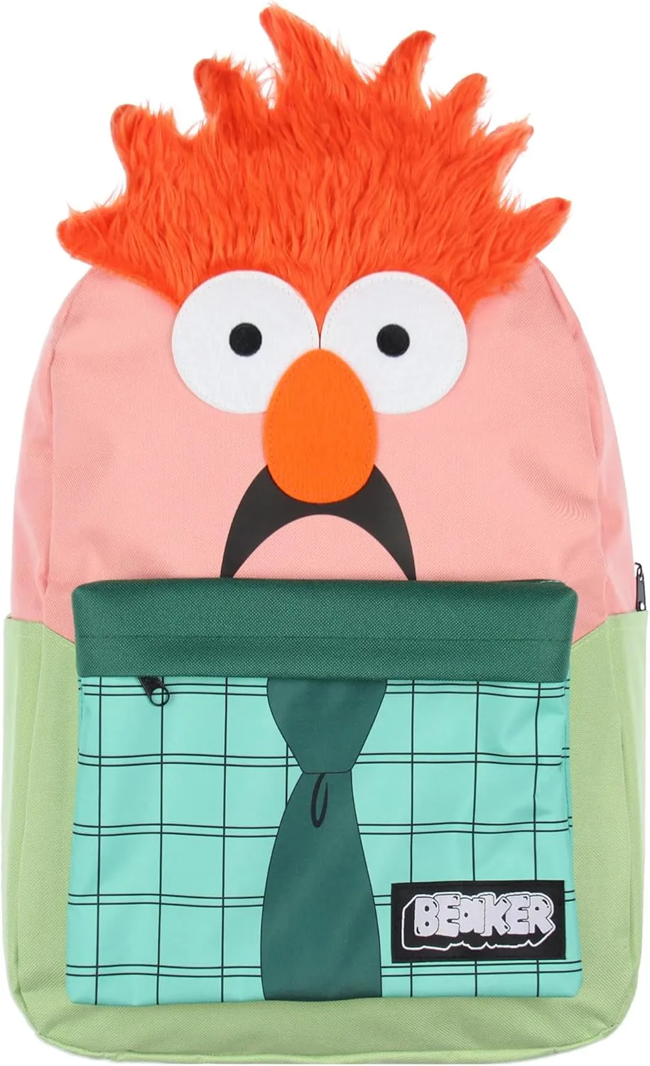 The Muppets Beaker 3D Character Hair 17" Backpack Laptop Travel Book Bag Padded Back Adjustable Straps