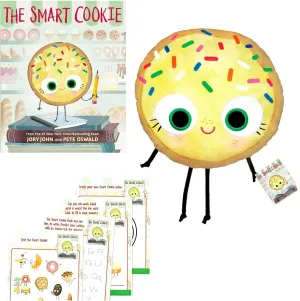 The Smart Cookie Gift Set with Hardcover by Jory John & Pete Oswald (The Food Group Series), Book Character Plush Toy, and Activity Pages (Humorous, Creative, Fun, and Educational Adventures)