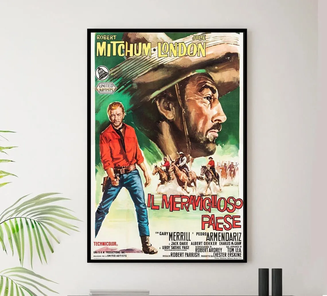 The Wonderful Country 1959 - Italian - Robert Mitchum - Vintage Classic Movie Poster-8 x 12 Inches - US/CAN only