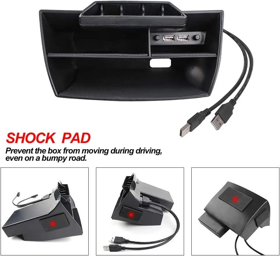 Thenice for 10th Gen Civic Central Console Storage Box Coins Trays Cards Organizer with USB Extension Cable Compatible with Honda Civic 2016 2017 2018 2019 2020 2021