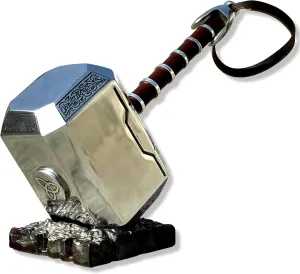 Thor Mjolnir Hammer Collectible 1:1 Replica Cosplay Costume Prop Toy Halloween Prop Cosplay Collector Cool Birthdays Xmas Gifts (Standing Base Included)