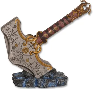 Thor's Hammer in War Game,1：1 Cosplay Prop of Thor,Metal Hammer with Base,The Runes Can Glow,All Made of Metal，Used for Collection Dreaction and Gift.