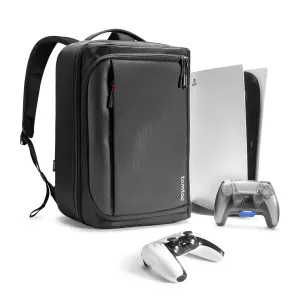 tomtoc Travel Backpack for PS5/ PS5 Pro Console, Accessories, Protective Carrying Case Storage Bag Compatible with Sony PlayStation 5 Console, Headset, 2 Game Discs, PS5 Controller, Charging Station