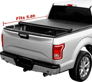 Tonneau Cover Soft Roll Up for 2019-2024 Chevy Silverado/GMC Sierra 1500,Truck Bed Covers Compatible with 2019-2024 Chevrolet Silverado/GMC Sierra 1500 Roll Up Soft Tonneau Cover 5.8ft 69.9"