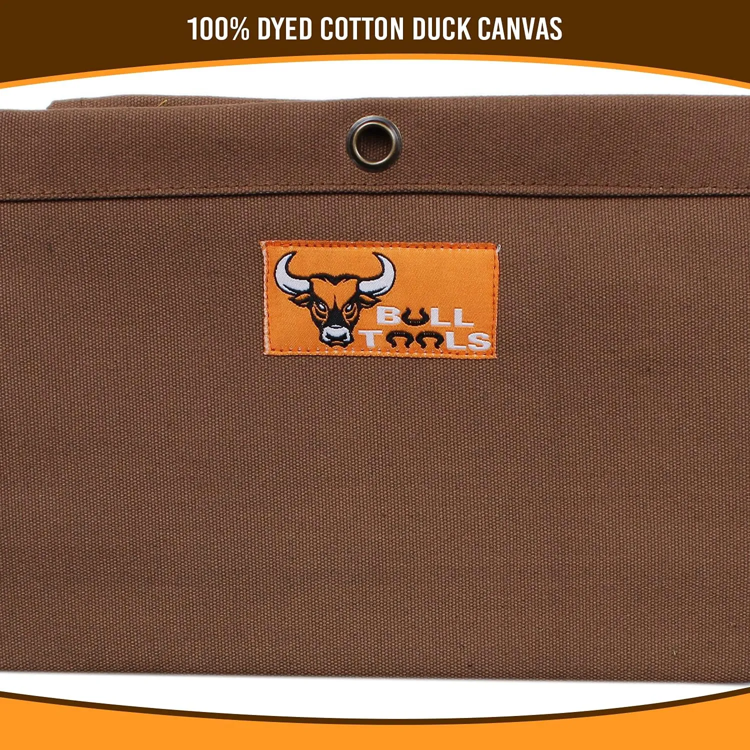 Tool Pouch Roll Up Organizer, 16 Pockets for SAE & Metric Wrenches, Handcrafted Heavyweight Cotton Canvas, Durable & Portable Tool Bag - Cinnamon Brown (Tools Not Included)