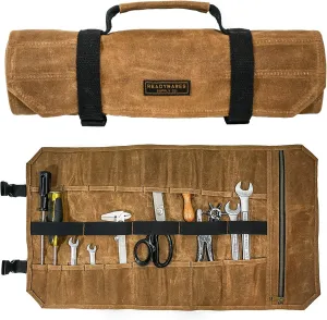 Tool Roll Bag With 18 Pockets and Pouch with Heavy Duty YKK Zipper