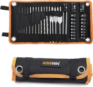 Tool Roll Organizer Rolling Tool Bag Pouch for Drill Bits, Socket Set（Tools not Included)