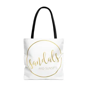 Tote Bag with Logo and Beach scene (not leather)