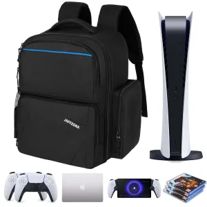 Travel Backpack Fits for PS5 PRO/PS5, Protective Carrying Case Storage Bag Compatible with Playstation 5/PSP Handheld Console/15.6'' Laptop/Gaming Accessories