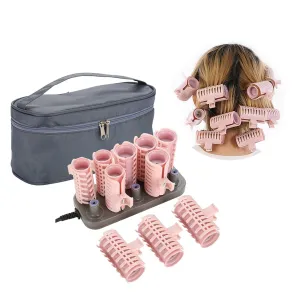 Travel Hot Rollers, 10Pcs Professional Electric Heated Roller Curling Roll Hair Tube Rollers Hot Pod Hair Styling Tool Electric Heated Roller Curling Roll DIY (Upgraded Vibration