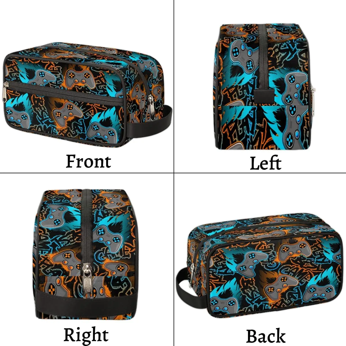 Travel Toiletry Bag for Boys Men, Game Controller Waterproof Hanging Dopp Kit for Kids, Shaving Bag with Large Capacity for Travel,Sports Shower
