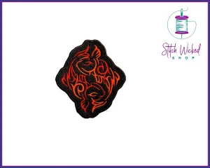 Tribal Koi Fish Yin Yang, Fully Embroidered Patch