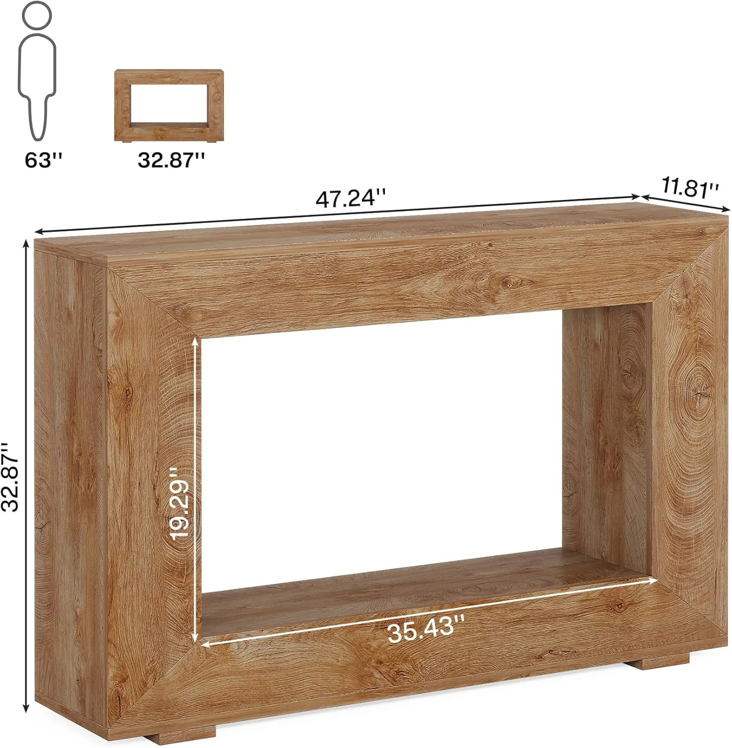Tribesigns Farmhouse Console Table, 47 Inches Entryway Console Table with Storage, Industrial Hallway Accent Furniture for Living Room, Entrance