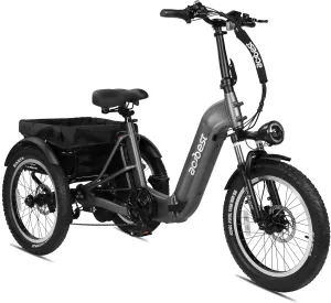 Triker Electric Bike, Peak 1000W Brushless Motor Folding Trike Ebike, 748.8Wh Removable Battery, Step-Thru 3 Wheel Electric Bicycle, Up to 65 Miles(PAS1), 20X3.0 Tire Tricycle for Adults