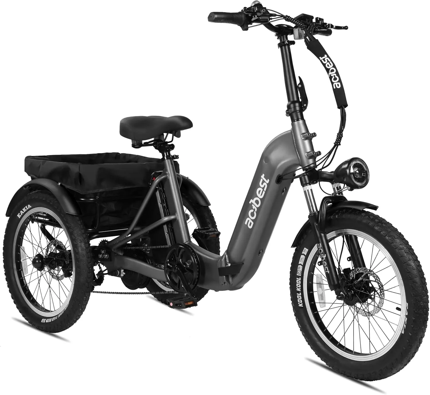 Triker Electric Bike, Peak 1000W Brushless Motor Folding Trike Ebike, 748.8Wh Removable Battery, Step-Thru 3 Wheel Electric Bicycle, Up to 65 Miles(PAS1), 20X3.0 Tire Tricycle for Adults
