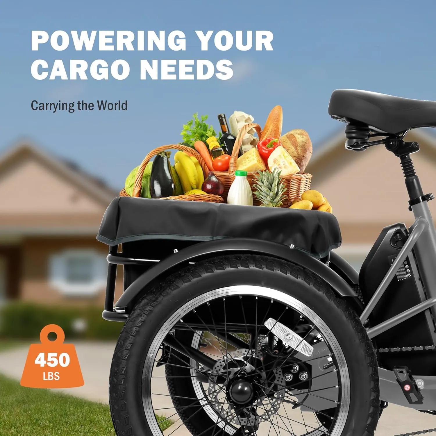 Triker Electric Bike, Peak 1000W Brushless Motor Folding Trike Ebike, 748.8Wh Removable Battery, Step-Thru 3 Wheel Electric Bicycle, Up to 65 Miles(PAS1), 20X3.0 Tire Tricycle for Adults