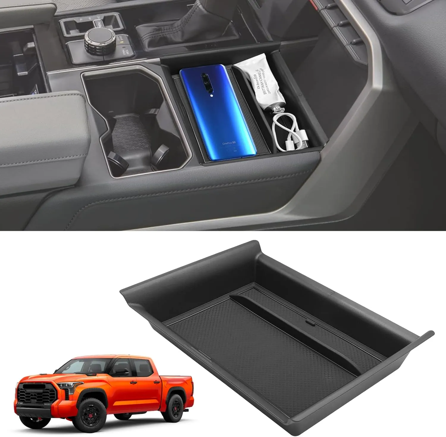 TTCR-II Compatible with 2022-2025 Toyota Tundra Console Organizer Tray, for 2022-2025 Tundra Limited/SR/TRD Center Console Secondary Organizer Tray