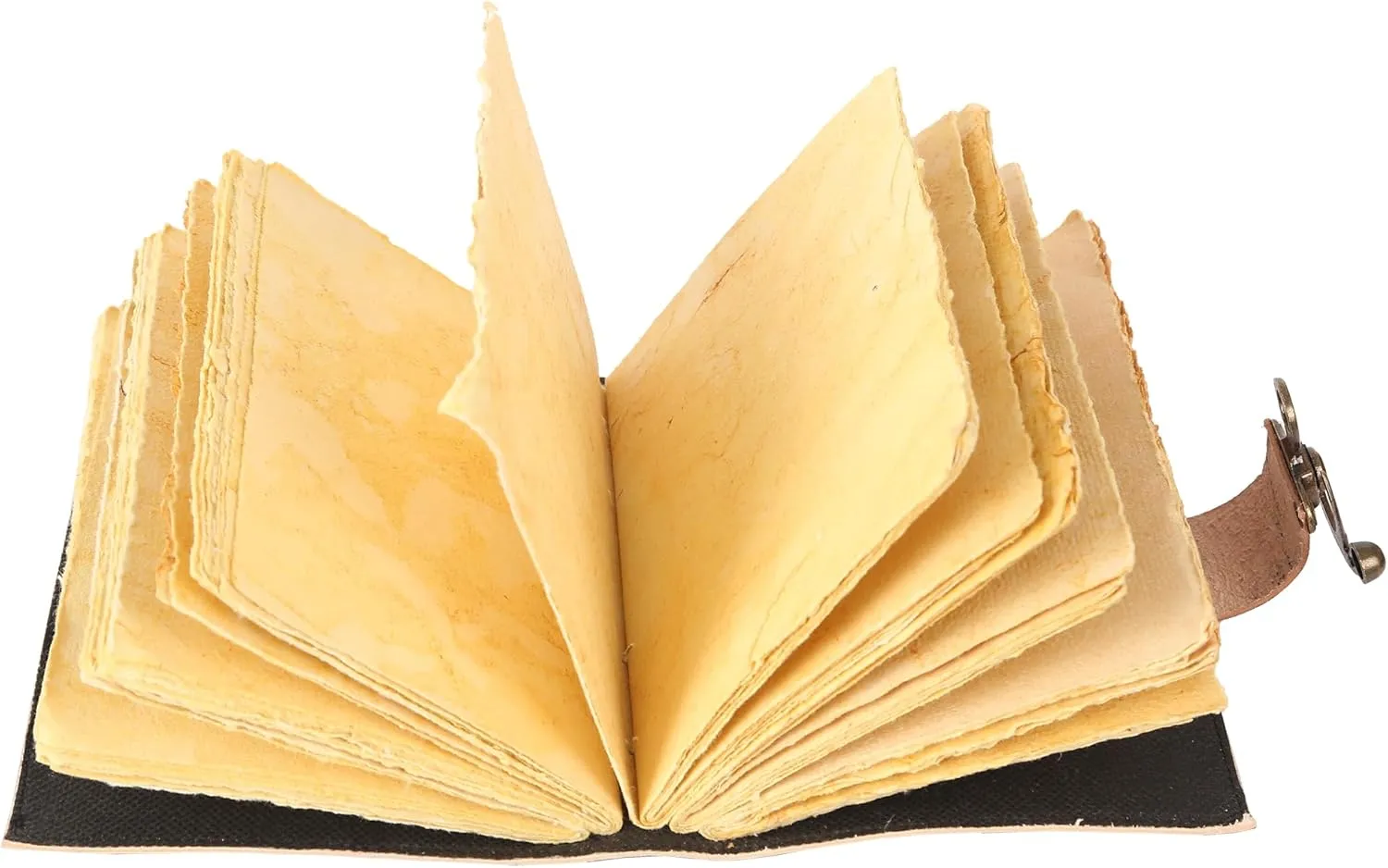 TUZECH Book of Spells Leather Bound Journal Deckle Edge Paper Grimoire Printed Diary Third Eye witchcraft supply and Witch Spell Notebook Antique Vintage Book for Men and Women (Dark Wizard)