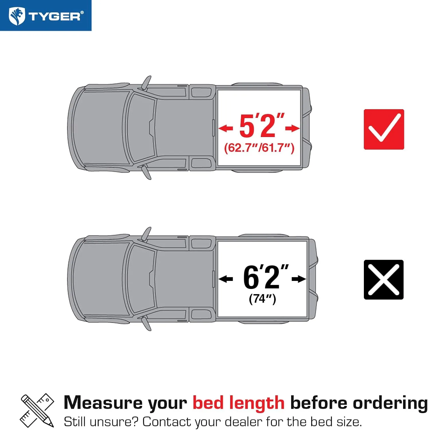 Tyger Auto T1 Soft Roll Up Truck Bed Tonneau Cover Compatible with 2015-2018 Chevy Colorado / GMC Canyon | Fleetside 5'2" Bed (61") | TG-BC1C9012 , Black