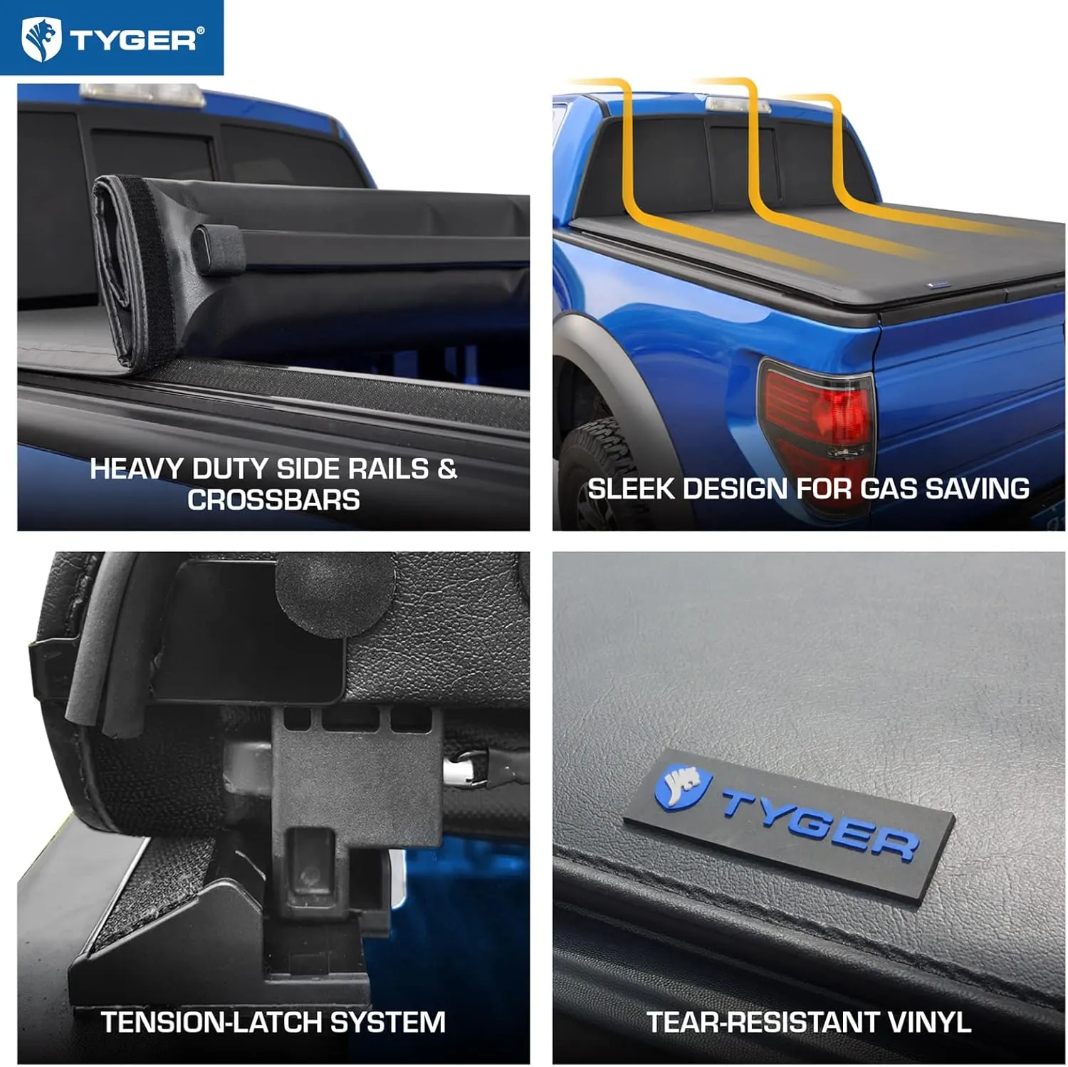 Tyger Auto T1 Soft Roll-up Truck Bed Tonneau Cover Compatible with 2022-2025 Nissan Frontier | 5' (60") Bed | TG-BC1N9057