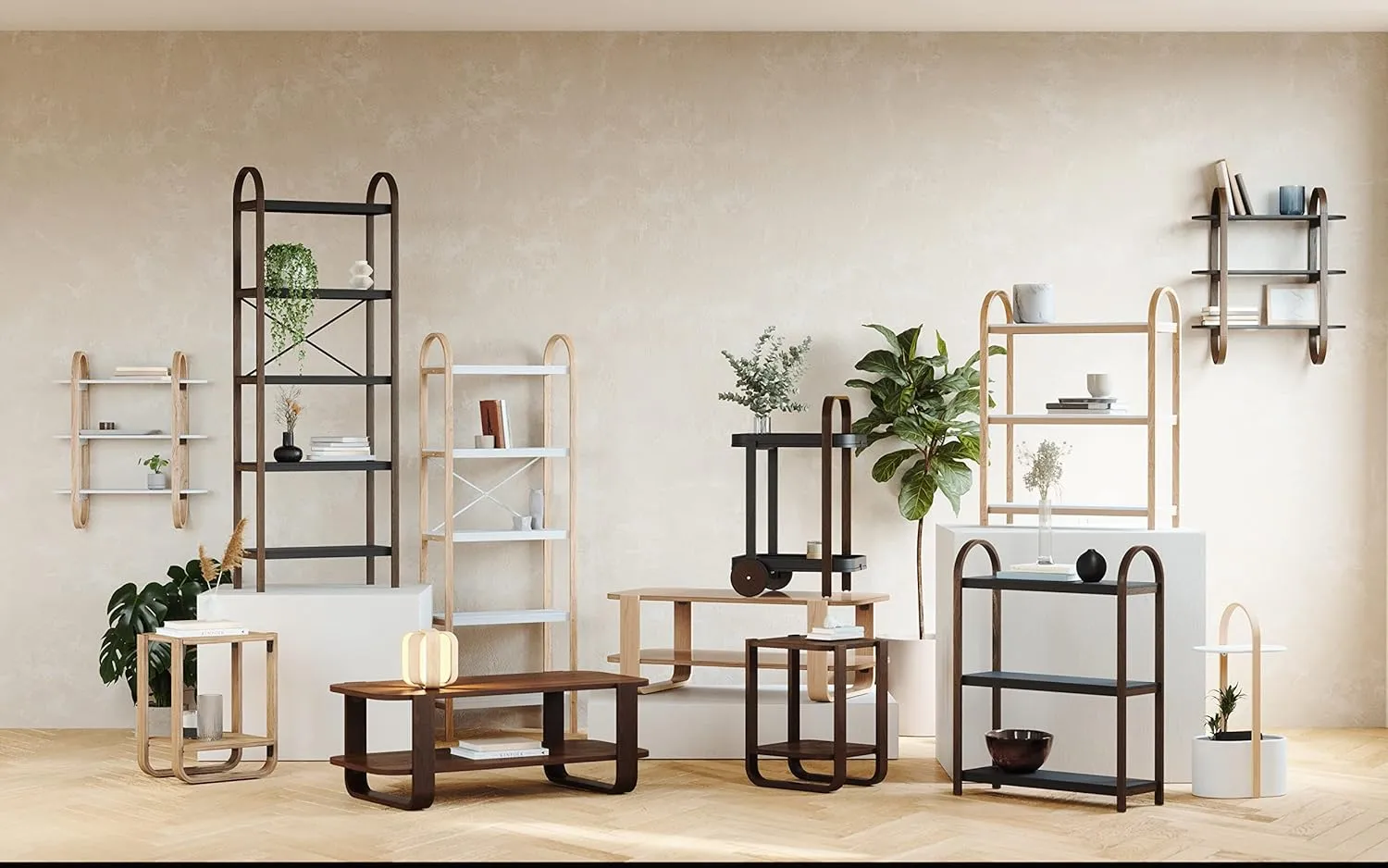 Umbra Bellwood Wall Shelf Black/Walnut