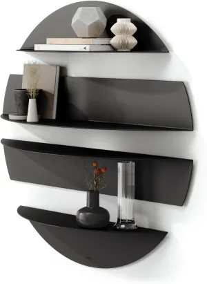 Umbra Solis Decorative Metal Floating Wall Shelf, Stone, Black