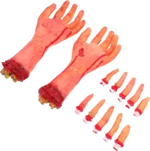 Unique Halloween Decor 1 Set Bloody Fingers Body Part Prop Spooky Decor